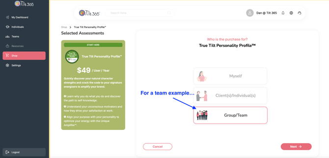 order assessment for client3